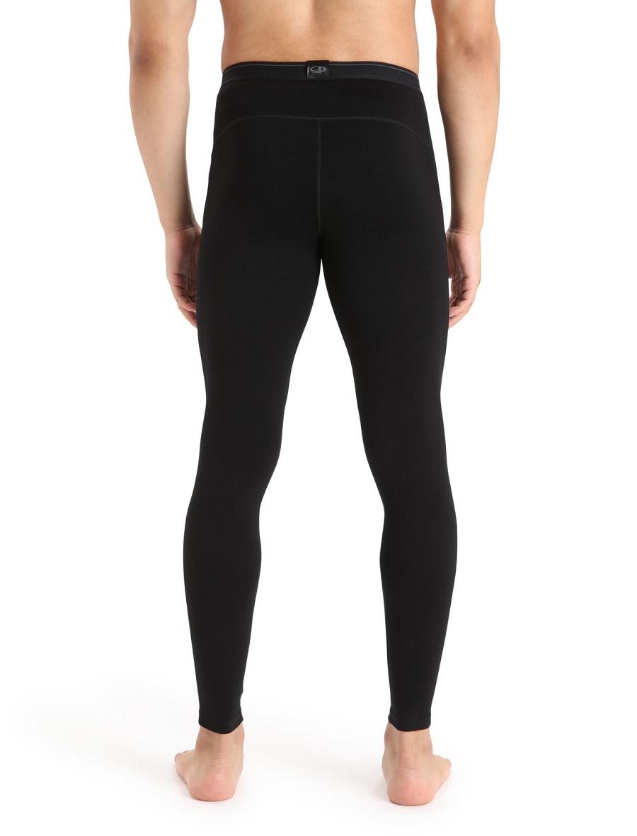 Black Men's Icebreaker Merino 260 Tech Thermal With Fly Leggings | USA 1135NWYB